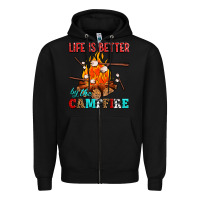 Black life is better by the campfire with marshmallows Zipper Hoodie - AdoDesignShop