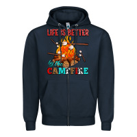 Navy life is better by the campfire with marshmallows Zipper Hoodie - AdoDesignShop