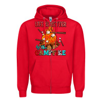 Red life is better by the campfire with marshmallows Zipper Hoodie - AdoDesignShop