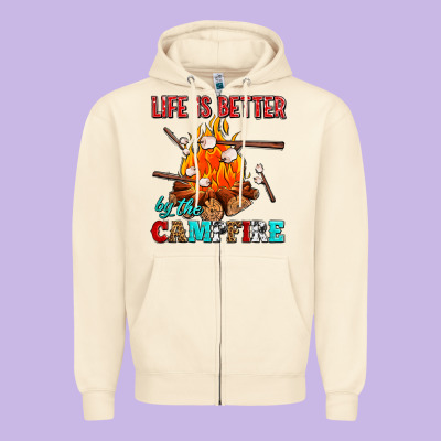 Life Is Better By The Campfire With Marshmallows Zipper Hoodie Designed By Adodesignshop