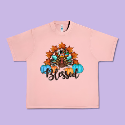 Thanksgiving Turkey Pumpkin Blessed Urban Heavy Tee Designed By Ranaportraitstore