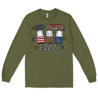 Army Green red white boozy Long Sleeve Tee - CowhideDigitalArt