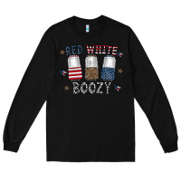 Black red white boozy Long Sleeve Tee - CowhideDigitalArt
