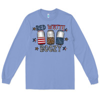 Colony Blue red white boozy Long Sleeve Tee - CowhideDigitalArt