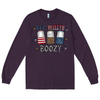 Plum red white boozy Long Sleeve Tee - CowhideDigitalArt