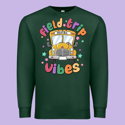 Field Trip Vibes Premium Sweatshirt Designed By Maliassmallbusiness