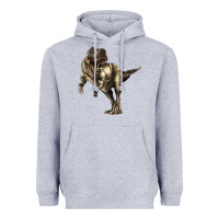 Heather Grey Tyrannosaurus T rex Heavyweight Hoodie - LillyAllenDesigns