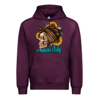 Mauve Wine momlife skull with bandana Urban Hoodie - Jasminsmagicworld