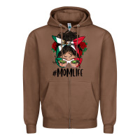 Chestnut mexican mom life messy bun mama Zipper Hoodie - BundleAndBundleShop