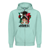 Seafoam mexican mom life messy bun mama Zipper Hoodie - BundleAndBundleShop