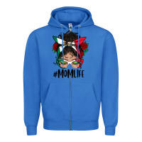 True Royal mexican mom life messy bun mama Zipper Hoodie - BundleAndBundleShop