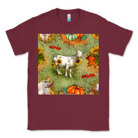 Burgundy fall goats seamless pattern Classic Tee - BundleAndBundleShop