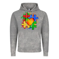 Cloud Rock autism puzzle pieces heart Vintage Hoodie - Zillion Design Studio