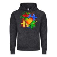 Vintage Black autism puzzle pieces heart Vintage Hoodie - Zillion Design Studio