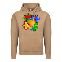 Vintage Coffee autism puzzle pieces heart Vintage Hoodie - Zillion Design Studio