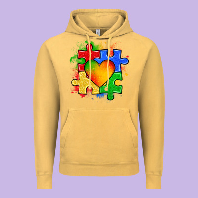Autism Puzzle Pieces Heart Vintage Hoodie Designed By Zillion Design Studio
