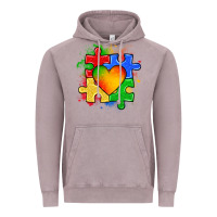Vintage Zinc autism puzzle pieces heart Vintage Hoodie - Zillion Design Studio