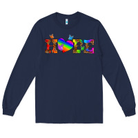 Navy lgbtq heart and hope Long Sleeve Tee - HRA Design Shop