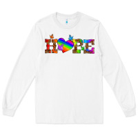 White lgbtq heart and hope Long Sleeve Tee - HRA Design Shop