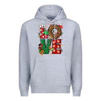Heather Grey Love Nurse Christmas Premium Hoodie - NancyCooperArtShop