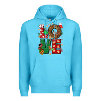 Ocean Blue Love Nurse Christmas Premium Hoodie - NancyCooperArtShop
