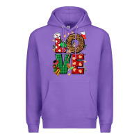 Purple Love Nurse Christmas Premium Hoodie - NancyCooperArtShop