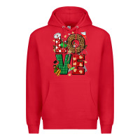 Red Love Nurse Christmas Premium Hoodie - NancyCooperArtShop