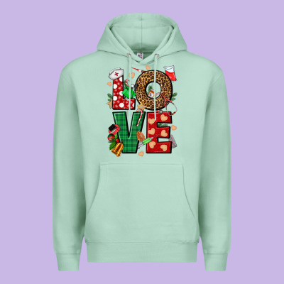 Love Nurse Christmas Premium Hoodie Designed By Nancycooperartshop
