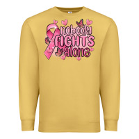 Antique Gold nobody fights alone cancer Premium Sweatshirt - MaliasSmallBusiness