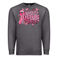 Charcoal Heather nobody fights alone cancer Premium Sweatshirt - MaliasSmallBusiness