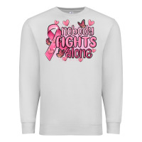 Dove Grey nobody fights alone cancer Premium Sweatshirt - MaliasSmallBusiness