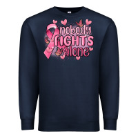 Navy nobody fights alone cancer Premium Sweatshirt - MaliasSmallBusiness