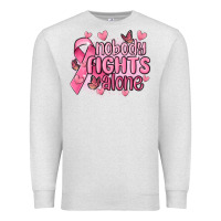 Oatmeal Heather nobody fights alone cancer Premium Sweatshirt - MaliasSmallBusiness