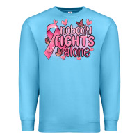 Ocean Blue nobody fights alone cancer Premium Sweatshirt - MaliasSmallBusiness