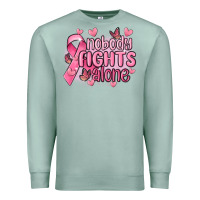 Seafoam nobody fights alone cancer Premium Sweatshirt - MaliasSmallBusiness