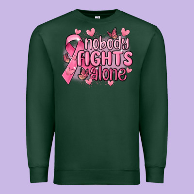 Nobody Fights Alone Cancer Premium Sweatshirt Designed By Maliassmallbusiness