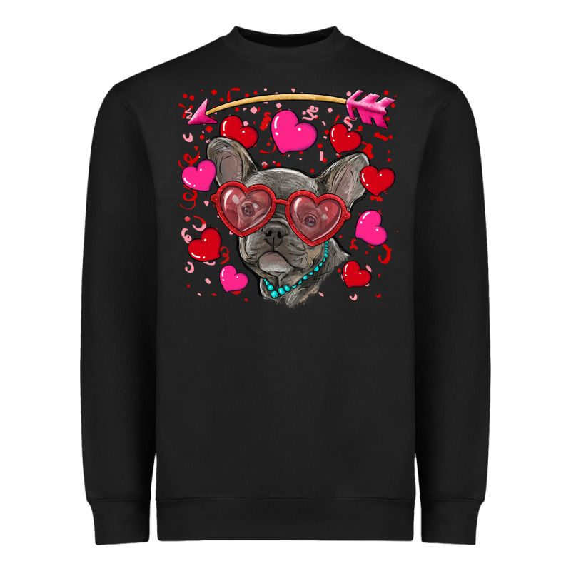 Valentine's Day French Bulldog Puppy Heavyweight Sweatshirt by RanaPortraitStore | Teevron