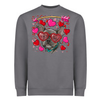 Storm Valentine's day french bulldog puppy Heavyweight Sweatshirt - RanaPortraitStore