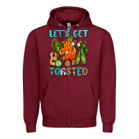 Burgundy let's get toasted with camp fire Zipper Hoodie - AdoDesignShop