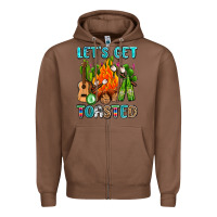 Chestnut let's get toasted with camp fire Zipper Hoodie - AdoDesignShop