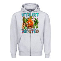 Heather Grey let's get toasted with camp fire Zipper Hoodie - AdoDesignShop