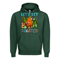 Sports Green let's get toasted with camp fire Zipper Hoodie - AdoDesignShop