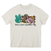 Cream Peace Love Landrace Pig Heavy Core Tee - LillyAllenDesigns