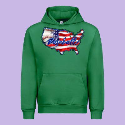 Usa Flag Baseball Urban Hoodie Designed By Barkaloodesign