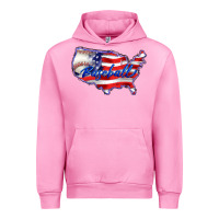 Fuchsia Pink usa flag baseball Urban Hoodie - BarkalooDesign
