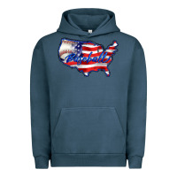 Pigment Midnight Navy usa flag baseball Urban Hoodie - BarkalooDesign