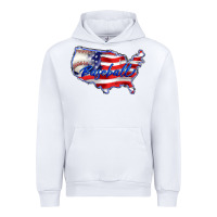 White usa flag baseball Urban Hoodie - BarkalooDesign