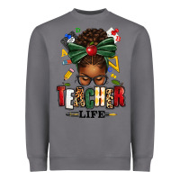 Storm teacher life afro messy bun Heavyweight Sweatshirt - texasbilliewilder