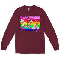 Burgundy lgbtq gender lesbian symbol Long Sleeve Tee - HRA Design Shop