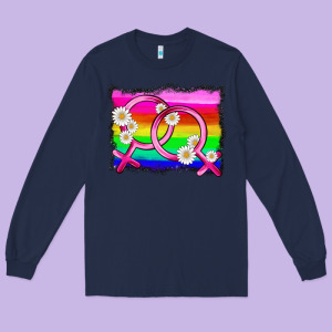 Lgbtq Gender Lesbian Symbol Long Sleeve Tee Designed By Hra Design Shop